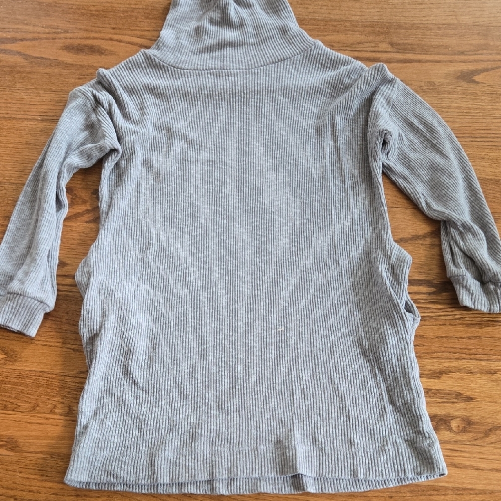 Fashion Nova Light Gray Ribbed Turtleneck Sweater